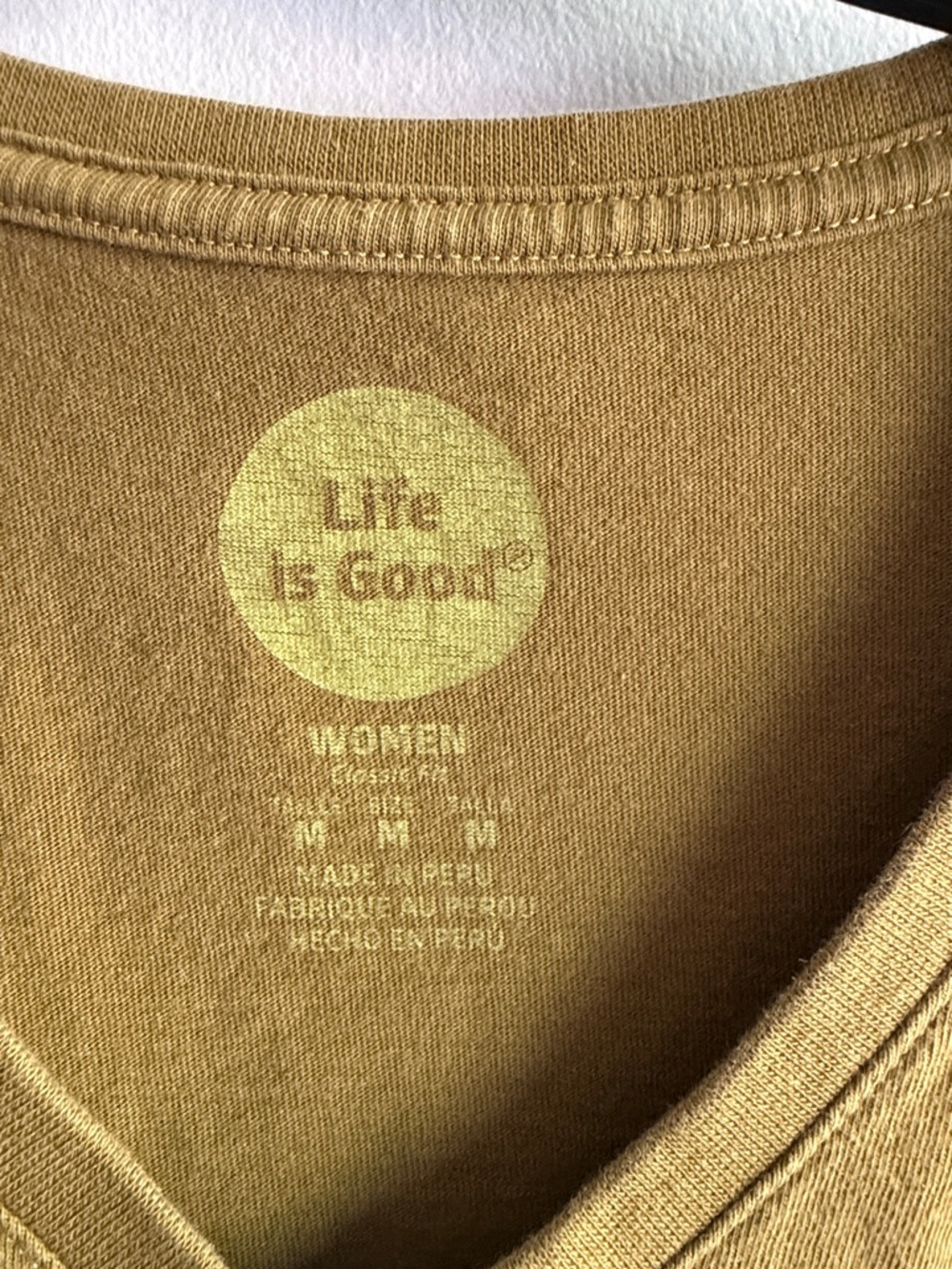Life Is Good Olive V-Neck Tee with Pinecone Print - Picture 2 of 3